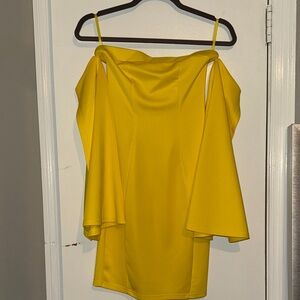 Elegant Yellow Off-Shoulder Dress